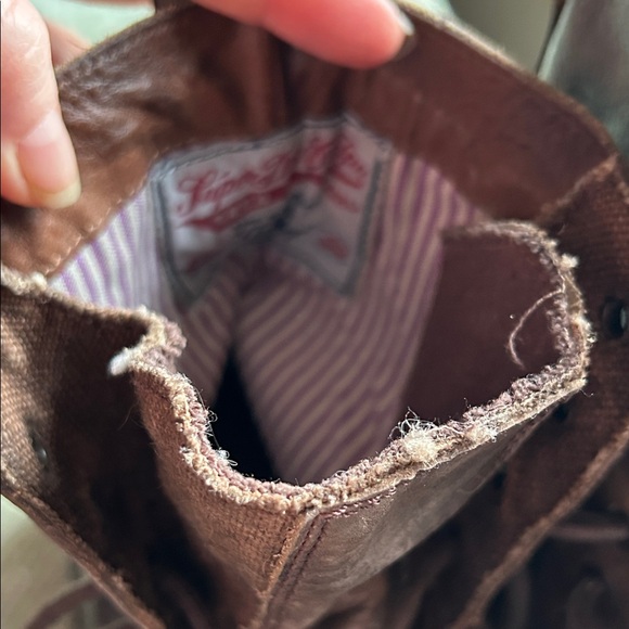 Brown Leather Superdry moto combat army granny Victorian boots! Women’s us9 uk7 - Picture 5 of 10